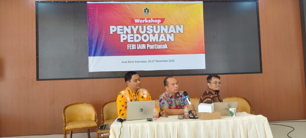 Workshop Internasional Review Pedoman FEBI, 26–27 November 2025, momen penyelesaian tiga dokumen strategis kelembagaan untuk penguatan mutu akademik dan tata kelola fakultas.