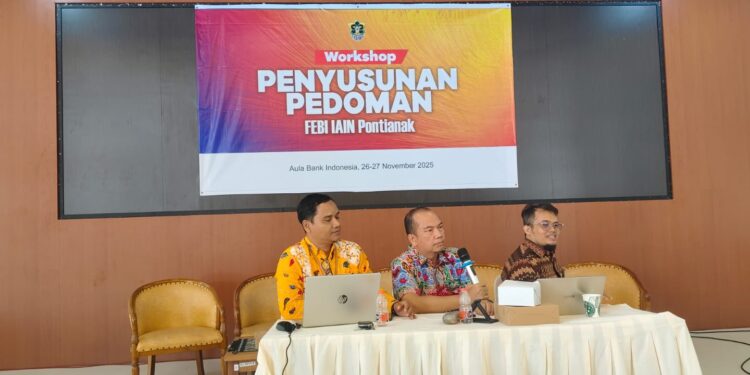 Workshop Internasional Review Pedoman FEBI, 26–27 November 2025, momen penyelesaian tiga dokumen strategis kelembagaan untuk penguatan mutu akademik dan tata kelola fakultas.