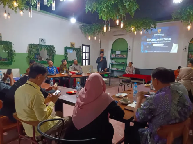 
 Komisi Informasi Provinsi Kalimantan Barat saat menggelar refleksi akhir tahun Kilas Balik Keterbukaan Informasi Publik Kalbar 2025 di Pontianak, Jumat (19/12/2025).