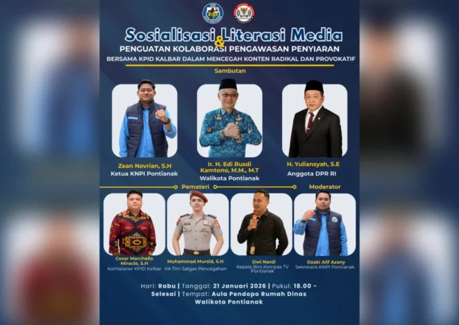 
 KNPI dan KPID Kalbar Akan Gelar Literasi Media, Catat Tanggalnya!