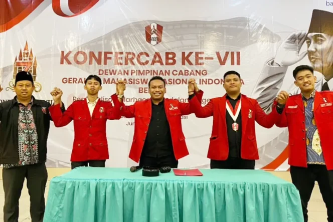 
 Konfercab VII GMNI Bekasi menjadi forum konsolidasi kader untuk memperkuat regenerasi kepemimpinan dan persatuan organisasi setelah dinamika di tingkat nasional.