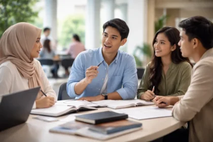 Mahasiswa administrasi publik mengikuti pembelajaran pendidikan kewarganegaraan berbasis diskusi kelas