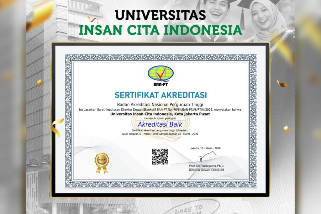 Dokumen akreditasi UICI BAN-PT menunjukkan peringkat Baik untuk institusi pendidikan