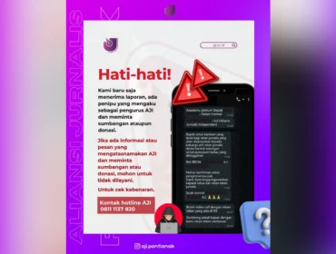 AJI Pontianak mengeluarkan peringatan terkait maraknya penipuan yang mencatut nama organisasi melalui kanal tidak resmi.