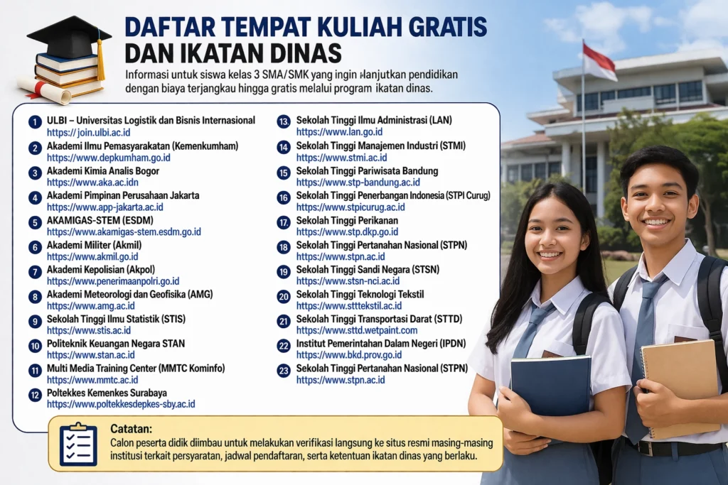 List Sekolah Kedinasan