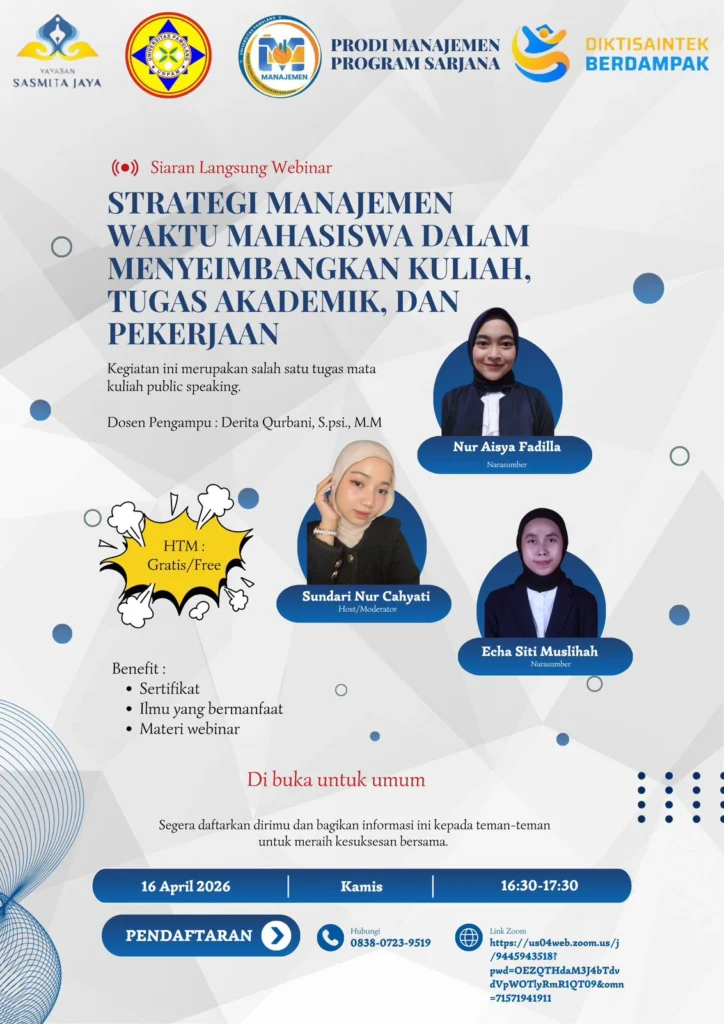 Mahasiswa mengatur jadwal kuliah dan kerja sebagai bagian manajemen waktu mahasiswa