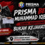 Ketua Umum PRISMA Riko Muharandi memberikan pernyataan dukungan Muhammad Iqbaal terkait kebebasan berpendapat mahasiswa di kampus.
