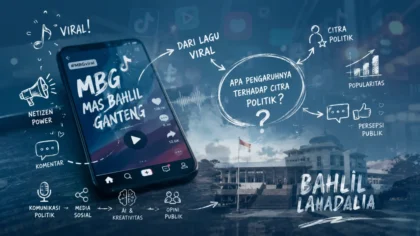 Ilustrasi viralitas lagu MBG dan pengaruhnya terhadap citra politik Bahlil di media sosial