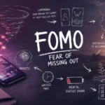 Ilustrasi smartphone dengan notifikasi media sosial menggambarkan fenomena FOMO digital di era modern