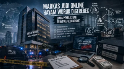 Gedung perkantoran di Hayam Wuruk terkait investigasi jaringan judi online internasional