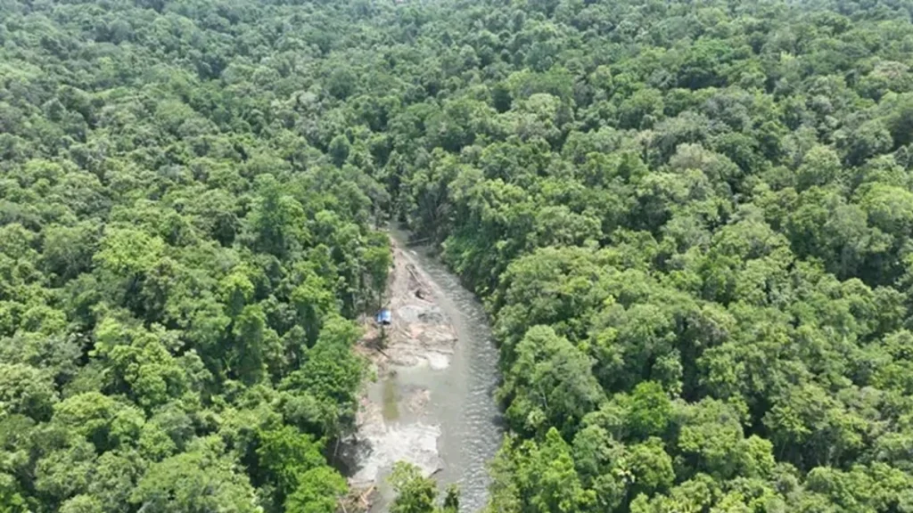 Tambang Ilegal Jayapura terlihat menyebabkan penyempitan aliran Kali Jaifuri