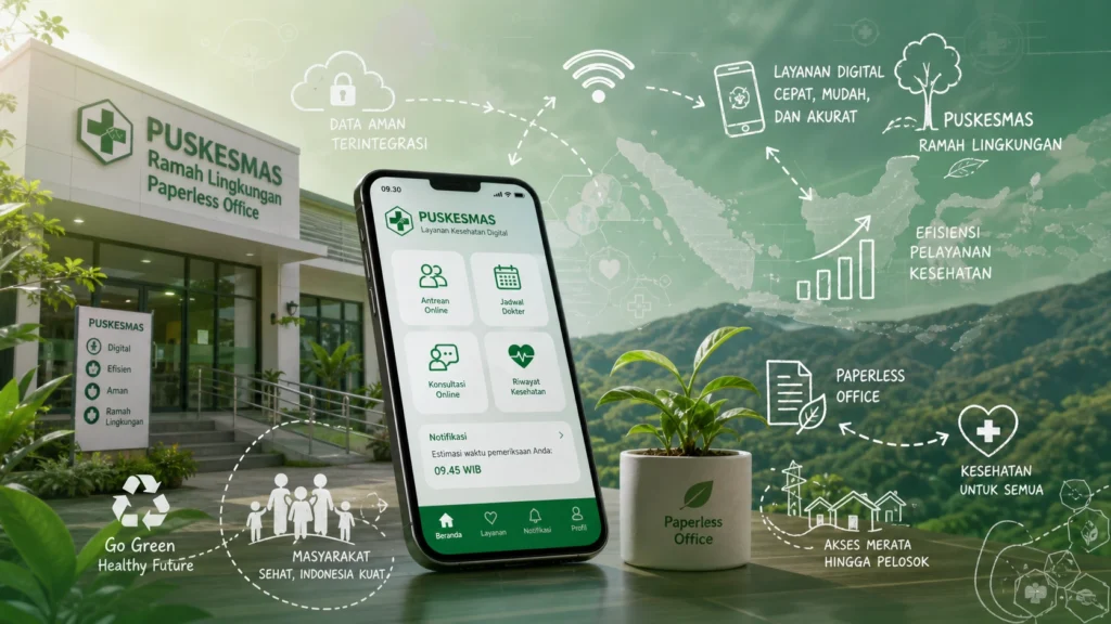 Aplikasi layanan kesehatan mendukung transformasi digital puskesmas dengan sistem administrasi paperless modern