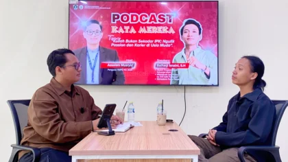 Kegiatan Podcast Mahasiswa HMPS HKI IAIN Pontianak bersama alumni berprestasi
