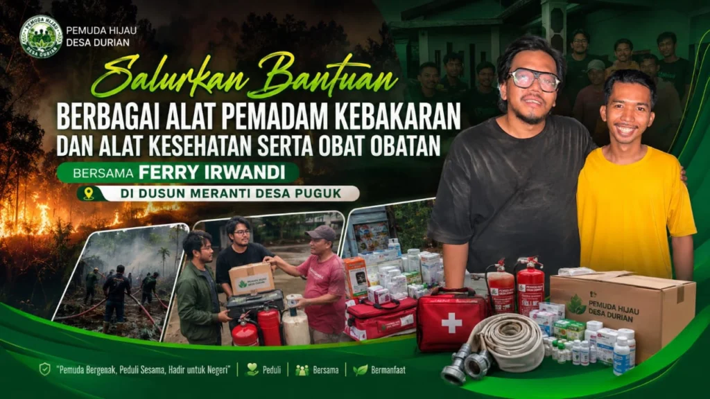 Bantuan Karhutla disalurkan kepada masyarakat terdampak di Dusun Meranti Desa Puguk