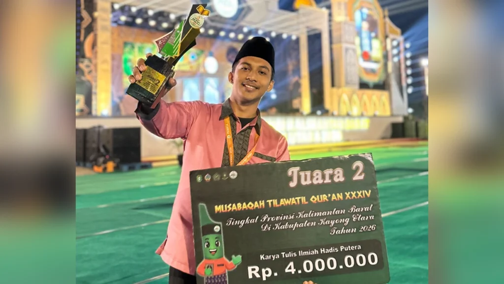  Juara 2 KTIH Kalbar Ferdy Hasan Haswin usai mengikuti MTQ tingkat provinsi 2026